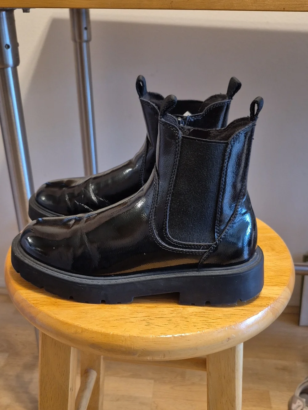 Zara Black Faux Leather Boots Kids
